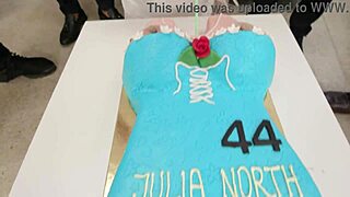 Julia North's wet birthday 4on1 anal fisting DAP wrecked ass squirt