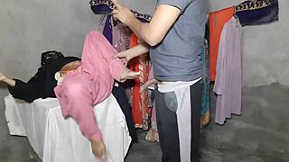 indian shop owner bends customer over for tight pussy quickie pounding