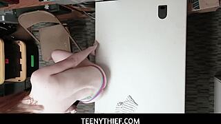 Old security pounds redhead Katy Kiss in his office! 🔥🍑😈