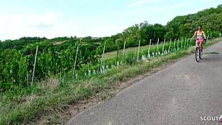 skinny german latina teen christy ley with brown skin trades risky outdoor fuck for stranger help in public quickie