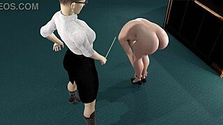 Principled BDSM CANING Punished In Garage Animation Short