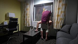 pregnant belly exposed fucking with doors windows open at hotel omg