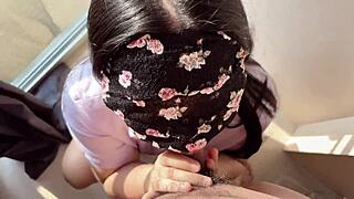 Cute thai girlfriend deepthroats pov in bedroom cosplay blowjob 😍💦