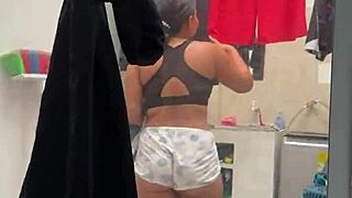 Hot Colombian Neighbor In Yoga Pants Washes Clothes For Hard Fuck Payment