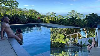 Wanna See Outdoor Anal Creampie and Deepthroat Blowjob by Pool in Costa Rica?