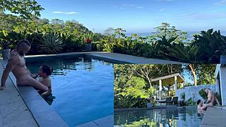 Wanna See Outdoor Anal Creampie and Deepthroat Blowjob by Pool in Costa Rica?