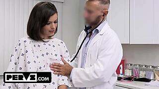 Dharma Jones slams doctor's throbbing fat cock wildly curing her aching back