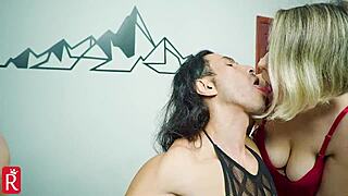 she pegs him hard in amazon position with anal fisting creampie and toys