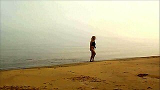 Blonde Big Ass Couple Fucks on Beach