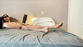 check out my small waist stroking this vibrating monster cock toy sucking deep