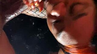 Lace Fishnets Rip In Massive Sextape Cumshots