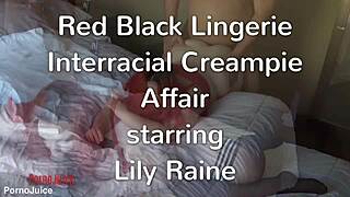 Wanna see lily raine's red black lingerie creampie with huge black cock?