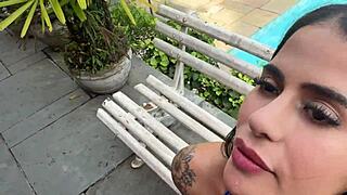 Fucking hot brunette brazilian gih ribeiro hard in the garden pov