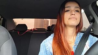 driver catches jerk gives car creampie 🚗💦