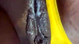 Connecticut ebony rapper plays pretty pussy with toys solo