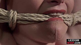 Lezdom Mistress Dildo-Fucks Spanks Curvy Redhead Slave!