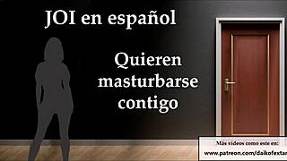 FOUR FRIENDS HOST JOI PARTY YOU JERK OFF SPANISH VOICE COMMANDS!