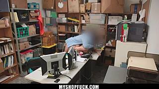 Loss prevention officer fucks spying bent over teen shoplifter pussy pov