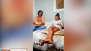 secret hookup has big booty ebony lesbians scissoring tight black pussies and sloppy licking clits