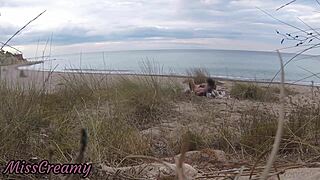 French teacher secretly blows stranger on nude beach?