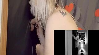 whoa, sucking that monster cock at gloryhole deep!