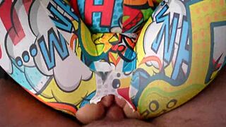 caught stepsis rubbing her wet pussy through leggings then ripped em for pounding