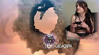 lovense gamer bimbo brunette pigtails vibes to bayonetta orgasm episode 4