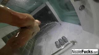 nicole aniston enjoys her long steamy shower nude