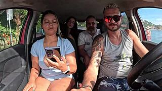 Ted Joins Mari And Chell For Backseat Ride With Hot Young Pickup Candy Debby?