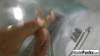 nicole aniston enjoys her long steamy shower nude