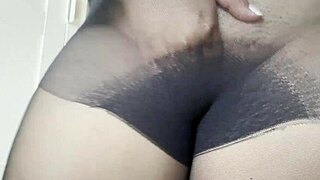 step sister teases big tits ass thru see-thru pantyhose no panties