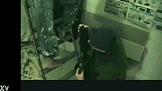 Painter sniffs sweaty work socks on slave's humiliated feet