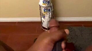 stroking my huge bbc til pre-cum drips everywhere