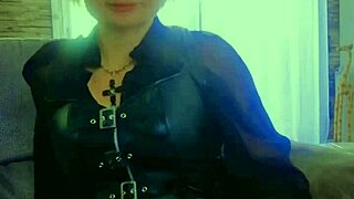 watch this mature slut tease in leather lingerie pov solo