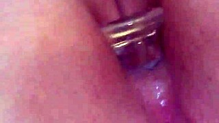 she slides in that anal plug then vibes her g-spot till she squirts hard as a bbw.