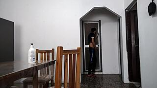 perverted stepdad strokes cock watching skinny latina in bathroom lingerie