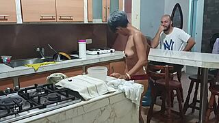 i catch stepsis dancing sexy naked in kitchen want her bad