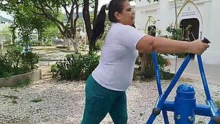Chubby latina neighbor moans through rough pounding while hubby works?