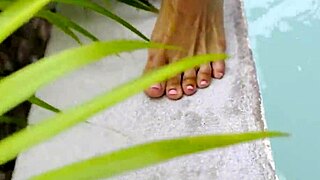 petite colombian latina teen sucks cock then ahegaos during rough pool sex