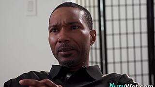 gorgeous blonde andi avalon slurps scotty p's big black cock nuru style