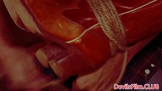 Wanna see this busty babe bound riding cock for cumshot?