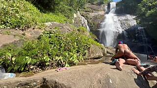 amateur behind the scenes with skinny black brazilian teen slut outdoors