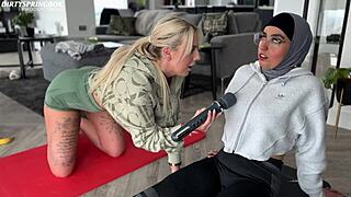 emily teaches gym girl aaliyah yasin sensual lesbian relaxation touches