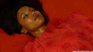 massaging her wet asian pussy turns into sensual interracial lover lick