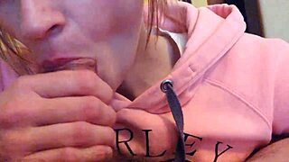 amateur blowjob flows right into creampie finish