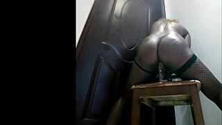 my big ass bounces wild on cock in fishnets!