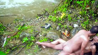 Indian Couple's Juicy Pussy Lick Turns Riverside Fuck Romantic