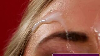 British Babe Sucks Cock Deep Before Massive Facial Cumshot!