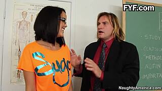 Dillion Harper bares all naked classroom fuck Professor Stone