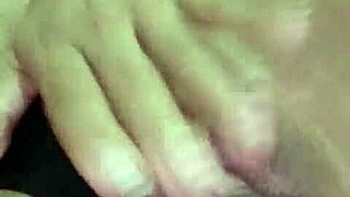 wet amateur blonde fingers pussy with anal plug till she squirts